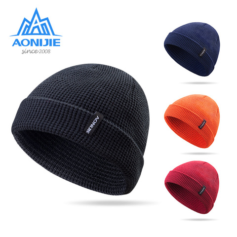 AONIJIE M27S-gorro de punto con puños para hombre y mujer, sombrero de calavera para correr, Maratón, viajes, ciclismo, deportes térmicos de invierno ► Foto 1/6