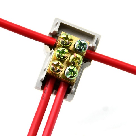 Conector de Cable eléctrico en forma de T, bloque de terminales de alta potencia, divisor de Cable eléctrico 80A/1000V 2,5-16mm2, 1 unidad ► Foto 1/6