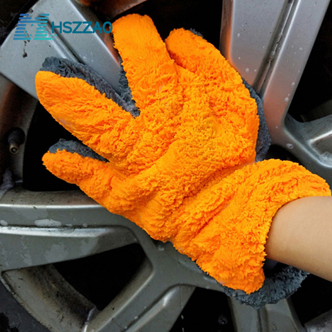 Guantes de lavado de coches de microfibra, herramienta de limpieza para el coche, multifunción, 1 Uds. ► Foto 1/6