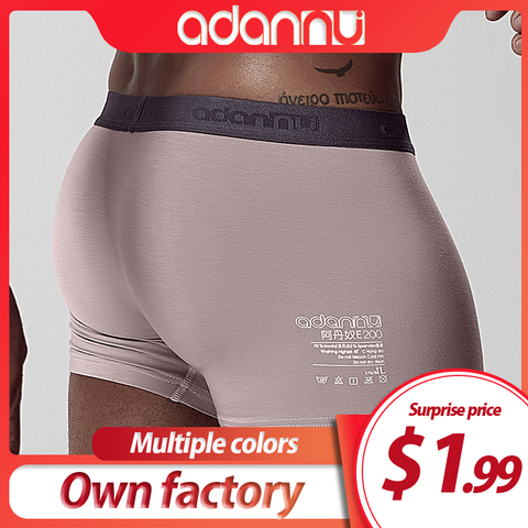 ADANNU Marca Ropa interior para hombres, bóxer de Modal transpirable cómodo calzoncillos de hombre Cueca Tanga hombres boxeadores pantalones cortos Calzoncillo ► Foto 1/6