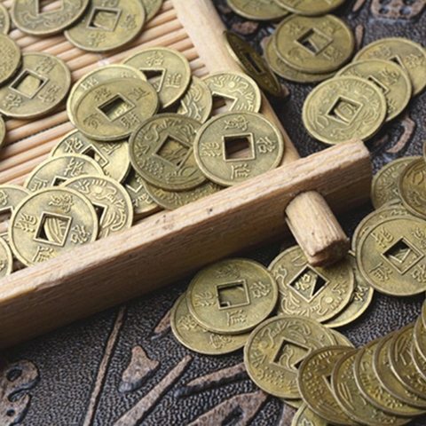 Juego de monedas antiguas chinas Feng Shui Lucky Ching de 100 piezas, diez emperadores educativos, monedas antiguas de la fortuna ► Foto 1/6