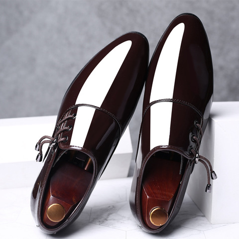 Mazefeng 2022 Zapatos de vestir para Hombre Zapatos formales de cuero de lujo de moda novio zapatos de boda hombres Oxford zapatos vestido de talla grande 38-48 ► Foto 1/6
