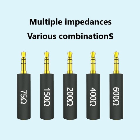 Barra de impedancia para auriculares, dispositivo de audio HiFi, con adaptador reductor de ruido, para teléfono móvil, 75, 150, 200, 400, 600 ► Foto 1/6