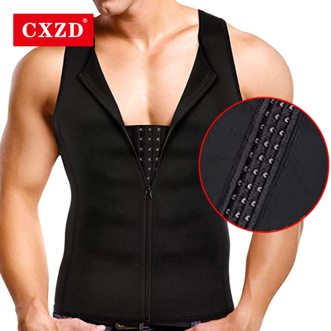 CXZD-faja de modelado adelgazante para hombre, corsé adelgazante, chaleco de compresión, ropa moldeadora, Top entallado de tres botones, chaleco quemagrasas ► Foto 1/6