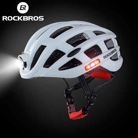 Rockbros-luz de cabeza de bicicleta, casco con luz trasera de advertencia USB, linterna para sombrero, equipo de seguridad en bicicleta ► Foto 1/6