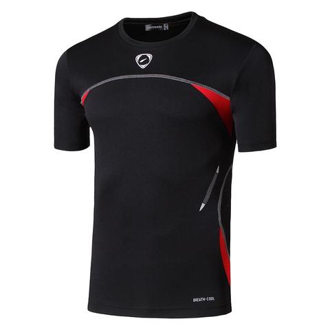 Camiseta deportiva jeansian para hombre, camiseta de manga corta para correr, gimnasio, Fitness, fútbol, LSL1050 Black2 ► Foto 1/6