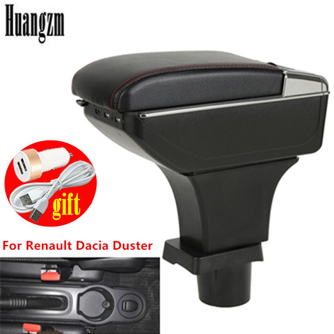 Reposabrazos para Renault Dacia Duster, doble capa, compartimento de almacenamiento, carga USB, accesorios de decoración para coche ► Foto 1/6