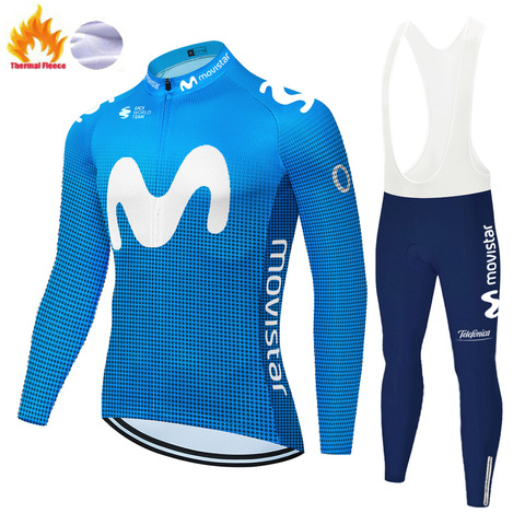 Movistar-Ropa de Ciclismo para hombre, Jersey de manga larga, transpirable, para invierno ► Foto 1/6