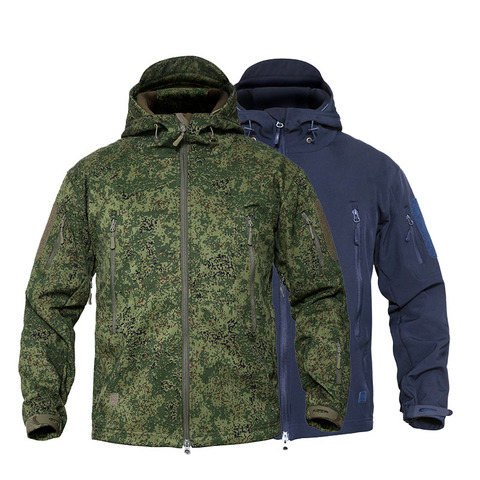 MEGE-Chaqueta táctica de forro polar de camuflaje militar para hombre, cortavientos de Softshell impermeable, Abrigo con capucha del ejército de invierno, ropa de caza ► Foto 1/6