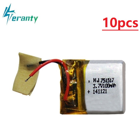 3,7 V 100mAh 751517 batería de LIPO para Cx10 CX-10 CX-12 JJ810 820 828 V646 RC Quadrocopter pieza de 3,7 V Lipo batería envío gratis 1-10 Uds ► Foto 1/6