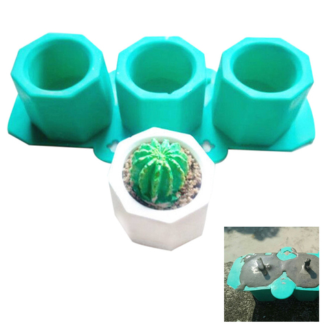 Moldes de concreto, molde de silicona para macetas de Cactus y flores, molde de cerámica para moldes artesanales de arcilla, suministros de moldes para tazas de concreto para jardinería del hogar ► Foto 1/6