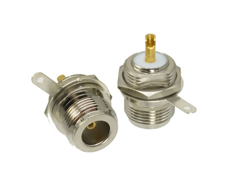 Conector N hembra, conector hembra, montaje de Panel de soldadura, RF Coaxial recto, 1 Uds. ► Foto 1/5