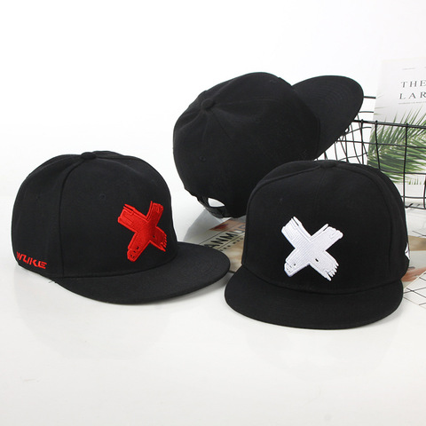 X-gorras de béisbol de algodón con bordado ajustable, Snapback, Hip Hop, sombreros para hombres y mujeres, ajustable, negro y rojo, venta al por mayor ► Foto 1/6