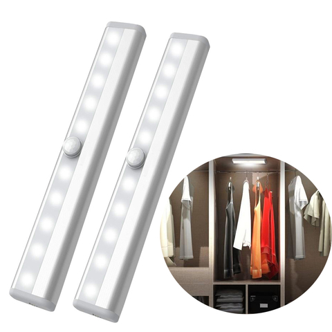 Lámpara de pasillo con luz LED para debajo de gabinete, funciona con batería AAA, armario, escaleras, cama, luz lateral, Sensor de Movimiento PIR inalámbrico ► Foto 1/6