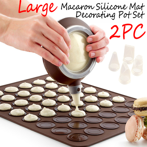 De silicona Kit para macarrones molde Set 30 cavidad tapete para macarrones y postre de la boquilla herramienta alfombrilla lámina para hornear horno ► Foto 1/6