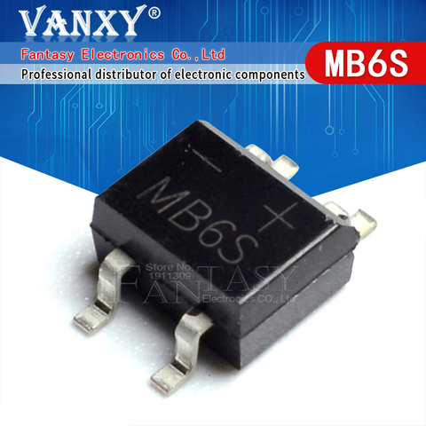 Rectificador de puente de diodo monofásico, 20 piezas MB6S SMD 0.5A 600V, SOP-4, IC nuevo y original ► Foto 1/5