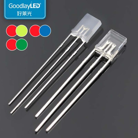 Led cuadrado de 3 pines de 2x5x7, LED bicolor DIP LED, rojo, azul, rojo, verde, transparente, difuso, 1000 Uds. ► Foto 1/5