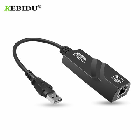 KEBIDU-adaptador de red para MacBook Air, dispositivo de alta velocidad USB 3,0 a RJ45 Gigabit Ethernet LAN (10/100/1000) Mbps para PC y portátil Win ► Foto 1/6