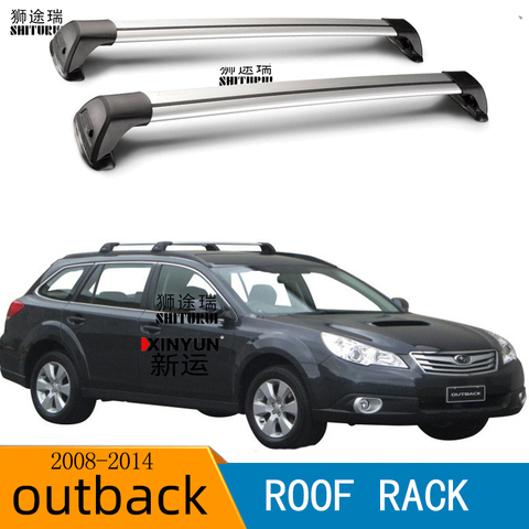 Barra transversal silenciosa para SUBARU OUTBACK (BR), sección calva de coche, barra de carga, caja de techo de aleación de aluminio, 2008-2014 ► Foto 1/6