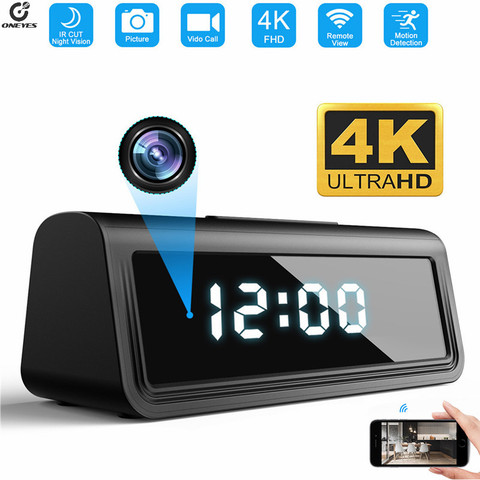 Micro cámara de seguridad con wifi reloj secreto, visión nocturna, detección de movimiento, videocámara, 166 grados, 4K, HFD, espia ► Foto 1/6