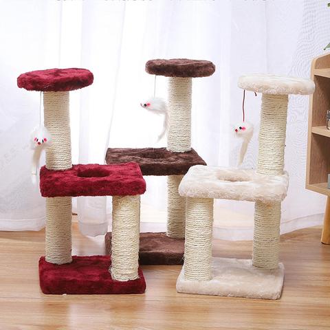 Árbol de escalada para gatos, poste para rascar, juguete de escalada para gatos, poste para rascar de tres capas, juguete de entrenamiento para el hogar ► Foto 1/6