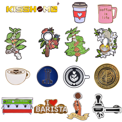 Espresso CAFÉ Barista broche Mini Metal Retro Broochess hermosa placa café Regalo de Cumpleaños Prerent recuerdo de competencia ► Foto 1/6