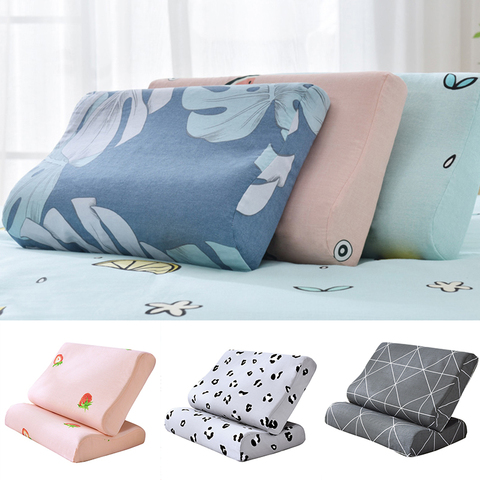 Funda de almohada de algodón cómodo dormitorio durmiendo de memoria de espuma de látex funda de almohadas 50*30cm/60*40cm para adultos niños funda de almohada ► Foto 1/6