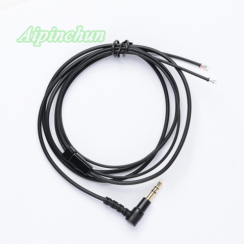 Aipinchun-Cable de reparación de Audio TPE para auriculares, 3,5mm, Conector de flexión de 3 polos, bricolaje, Cable de repuesto, núcleo de Cable de LC-OFC, negro ► Foto 1/4