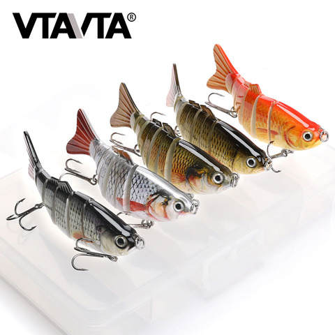 VTAVTA 5 uds Señuelos de Pesca Set Wobblers Crankbaits caja de pesca para Wobblers Swimbiat Kit de cebo Artificial señuelo duro aparejos de pesca ► Foto 1/6