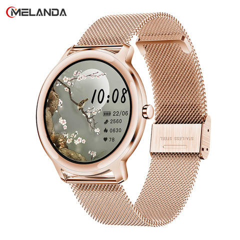 Reloj inteligente superfino para mujer, pulsera con pantalla redonda completamente táctil, Monitor de ritmo cardíaco, para Android e IOS, 2022 ► Foto 1/6