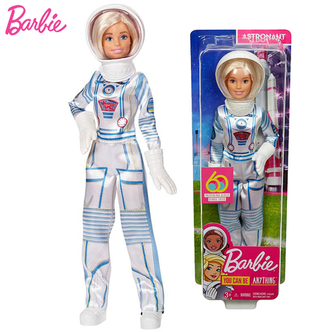 Muñecas originales de Barbie, muñeco de astronauta, inspirador, rubia, Juguetes para niñas que visten el casco de traje espacial, carrera ► Foto 1/6