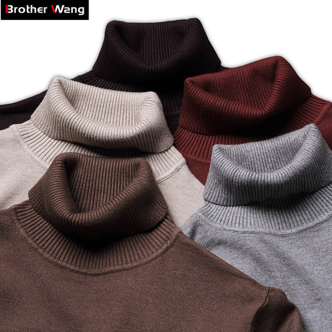 Suéter de cuello alto de 6 colores para hombre, sudadera cálida informal ajustada de moda de color sólido, nuevo estilo, otoño e invierno, 2022 ► Foto 1/6