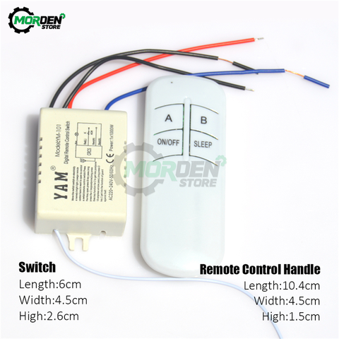 1/2/3/4 manera AC 220V Control remoto RF interruptor Kit de luz LED lámpara inalámbrica Digital en/de ventilador de techo Panel del interruptor ► Foto 1/6