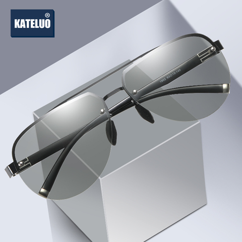 KATELUO-gafas de sol clásicas antideslumbrantes para hombre, lentes de sol polarizadas de visión nocturna y diurna, fotocromáticas, 2022 ► Foto 1/6