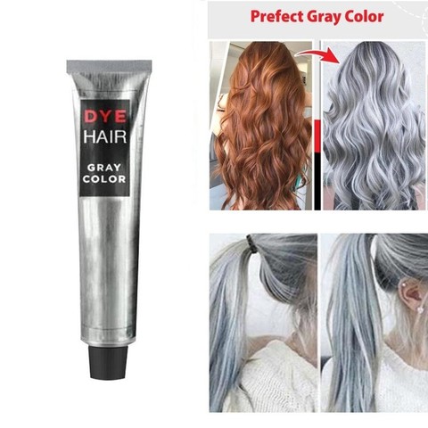 Tinte de pelo para niña, Color crema, gris ahumado, estilo Punk, Color gris claro, plata, permanente, belleza, 100ml ► Foto 1/6