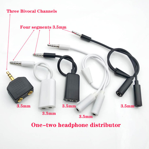 Cable de Audio auxiliar de 1 macho a 2 hembra, conector Jack de 3,5mm, divisor de auriculares Y Cable de extensión para coche, teléfono, tableta, Audio, 2 uds. ► Foto 1/6