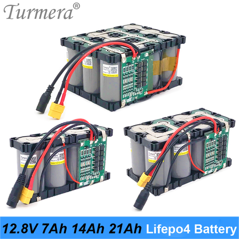 Turmera-Paquete de batería Lifepo4 32700, 12,8 V, 7Ah, 14Ah, 21Ah, 4S, 40A, BMS de equilibrio para barco eléctrico y fuente de alimentación incortada de 12V ► Foto 1/6