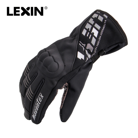 Lexin invierno impermeable Guantes de la motocicleta para montar de dedo completo para pantalla táctil y diseño de Velcro mantener caliente suave Unisex Guantes de Moto ► Foto 1/6