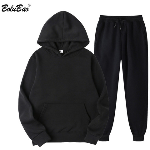 BOLUBAO-conjuntos informales para hombre, Sudadera con capucha y pantalones, chándal informal de dos piezas, ropa deportiva, novedad, Primavera ► Foto 1/6