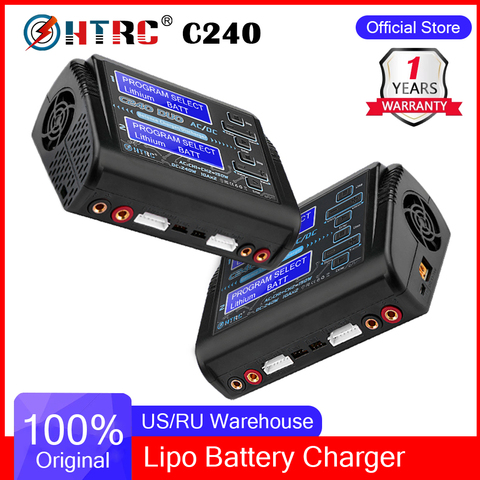 Cargador de batería LiPo HTRC C240 de canal Dual AC 150 W DC 240 W 10A 1-6 S para Li-ion la vida NiCd NiMH LiHV PB inteligente descargador de batería ► Foto 1/6