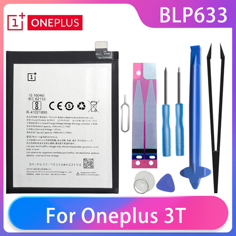 Oneplus-Batería de teléfono móvil 3T A2001, Original, BLP633, 3400mAh, alta capacidad, One Plus, baterías de teléfono, herramientas gratuitas, AKKU ► Foto 1/6