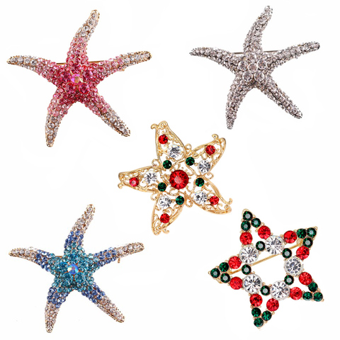 La flatbacks de estrella de mar broche rojo azul verde azul Animal estrella de mar broches para broche de mujer Pin accesorios de la joyería ► Foto 1/6