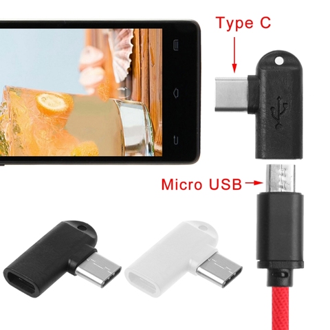 Adaptador conversor de sincronización de datos tipo C macho a Micro USB hembra de 90 grados, 1 unidad ► Foto 1/6