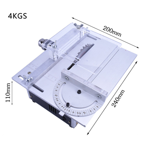 Mini Hobby Sierra de mesa hecho a mano madera Banco vi de madera DIY modelo de corte artesanal herramienta con adaptador de alimentación de cuchilla de sierra HSS 3800RPM ► Foto 1/6