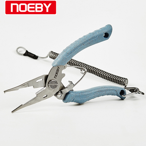 NOEBY-Alicates de pesca de acero inoxidable, herramienta de corte de anillo dividido multifuncional, ganchos para remover, productos para aparejos de pesca ► Foto 1/6