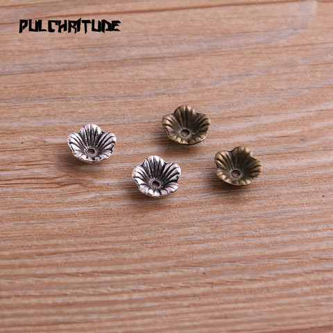 MINI colgantes de flores huecas, casquillos de cuentas de dos colores, 4x9x9mm, accesorios de joyería, 40 Uds. ► Foto 1/5