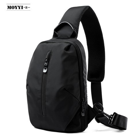 MOYYI-bandoleras informales antirrobo para hombre, bolsos cruzados, para el pecho, escolar, de viaje corto, riñonera de pecho ► Foto 1/6