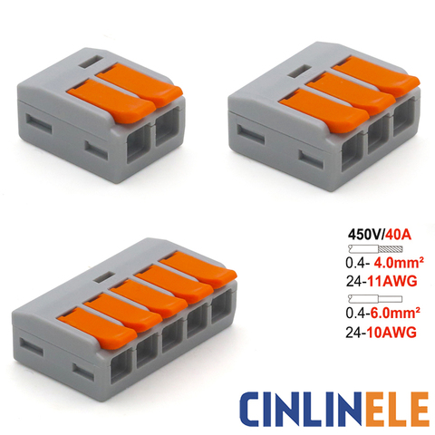 2022-¡Nuevo! Mini conector de cable Universal rápido, 0,4-6,0mm, 30/50/100 piezas, fácil cableado rápido, terminales de energía Solar para coche ► Foto 1/6