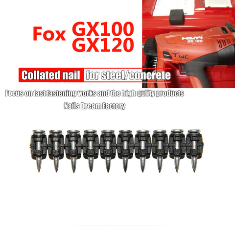 GX100 GX 120-clavos de Gas para herramientas de mano, 1000 Uds., clavos de acero para tabla de cemento, aleación de acero para uso de decoración del hogar ► Foto 1/6