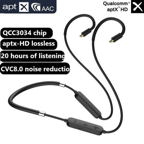 Tecnología Aptx HD auriculares Bluetooth actualizar Cable Mmcx 0,78mm Cable inalámbrico IE80 IM50 IE40PRO A2DC HiFi Cable de Audio para Sennheiser ATH ► Foto 1/1